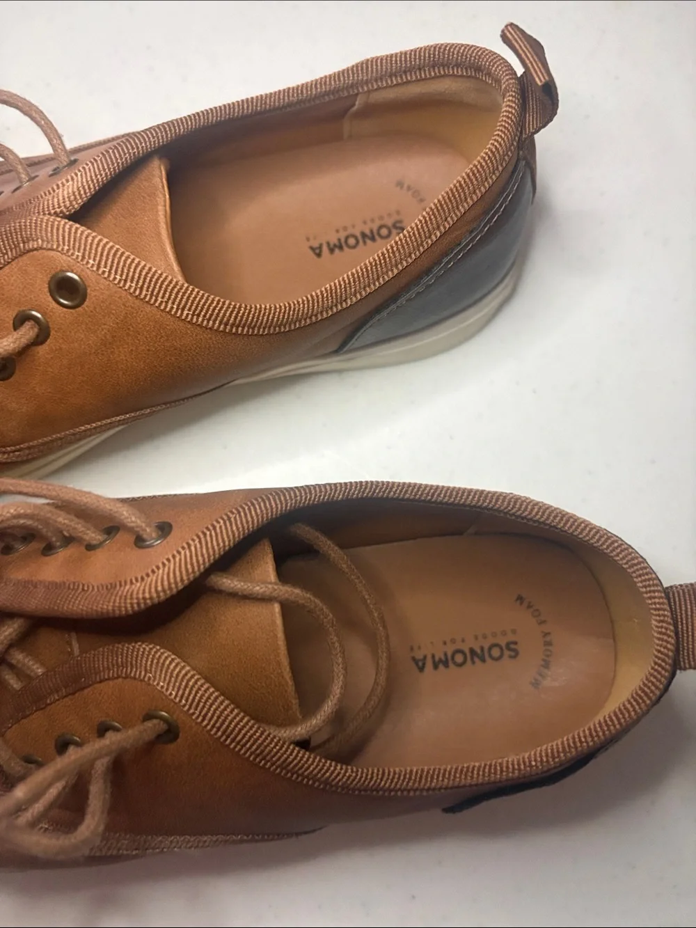 Sonoma Tan Brown Lace-Up Casual Sneakers